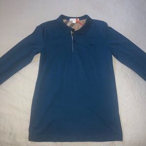 Burberry Long-sleeve Cotton Jersey Polo Shirt